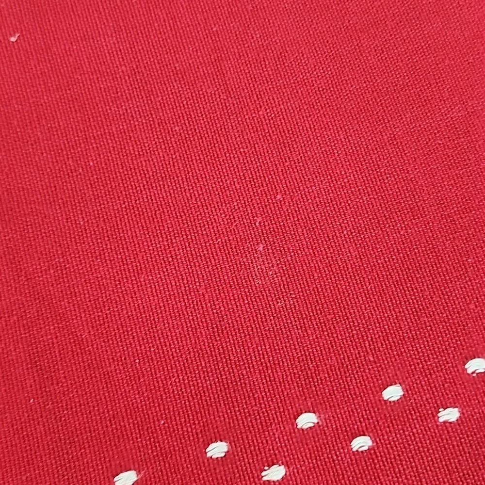 Crate & Barrel Snowy Woods red green reversible table runner 14